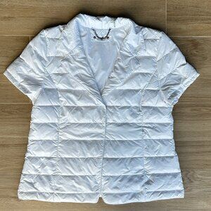 Anorak Notch Collar Short Sleeve Puffer Jacket / Large / NWOT / Chic + Warm